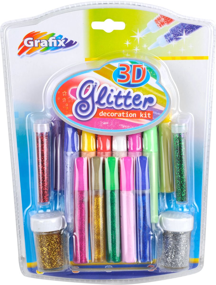 Knutsel Glitterset 21-delig - Glitterlijm + Glitters