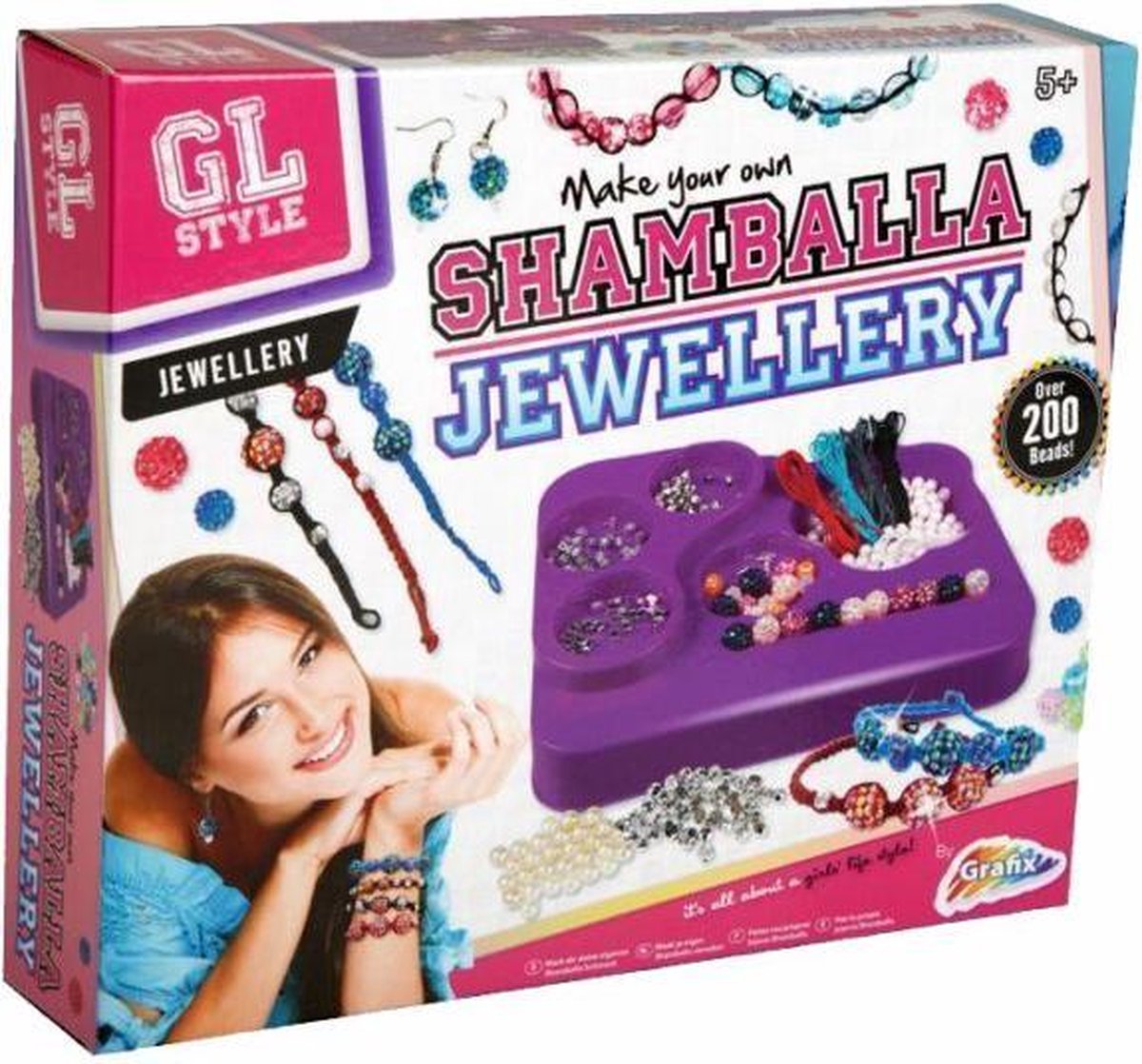 Shamballa Bracelet Kit Kids Make Your Own Bead Jewellery Craft Set GL Style