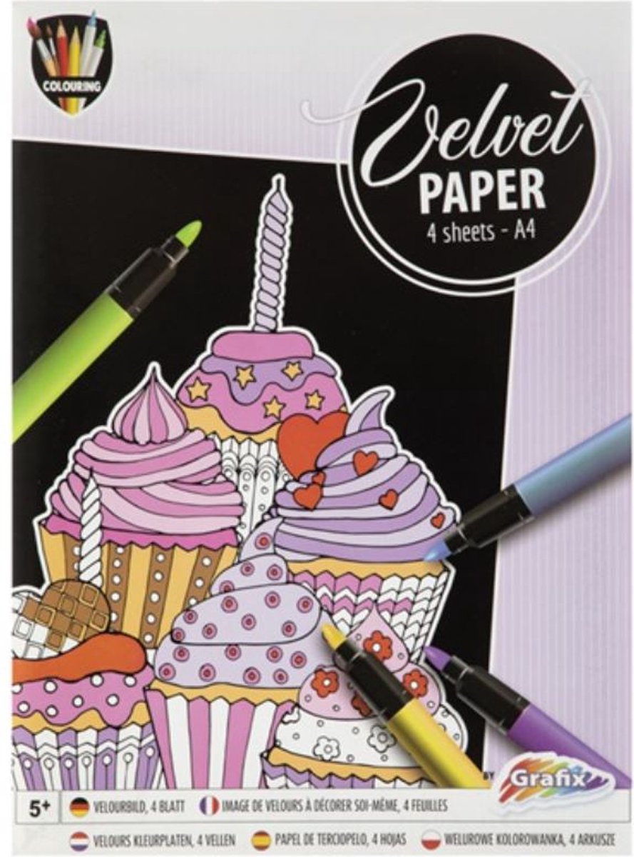 Velvet - papier - 4 sheets - A4 - Ice Cream