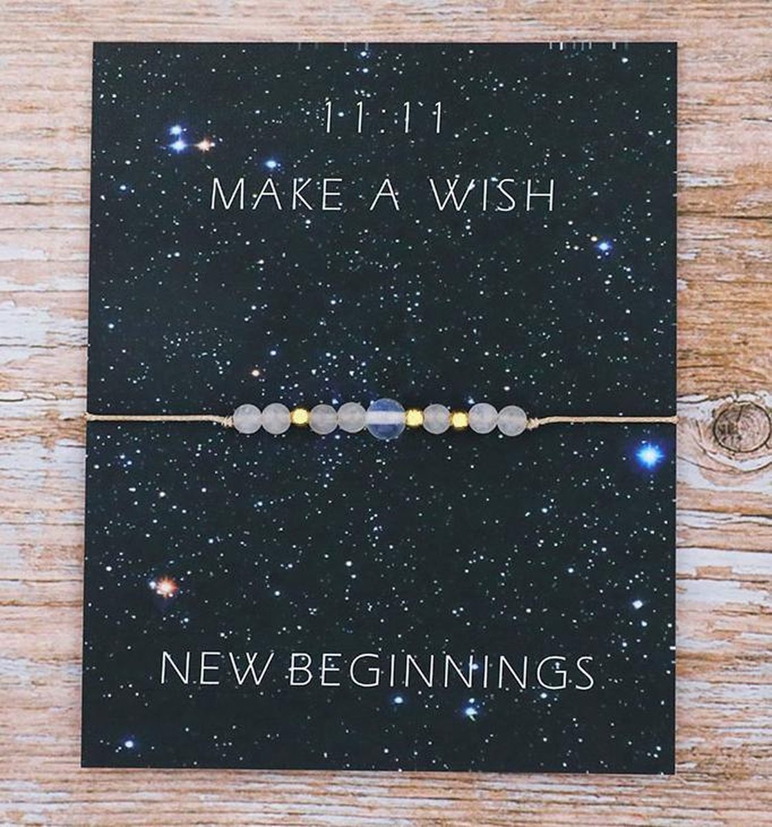 Wish armband - make a wish - new beginning - kralen - wit