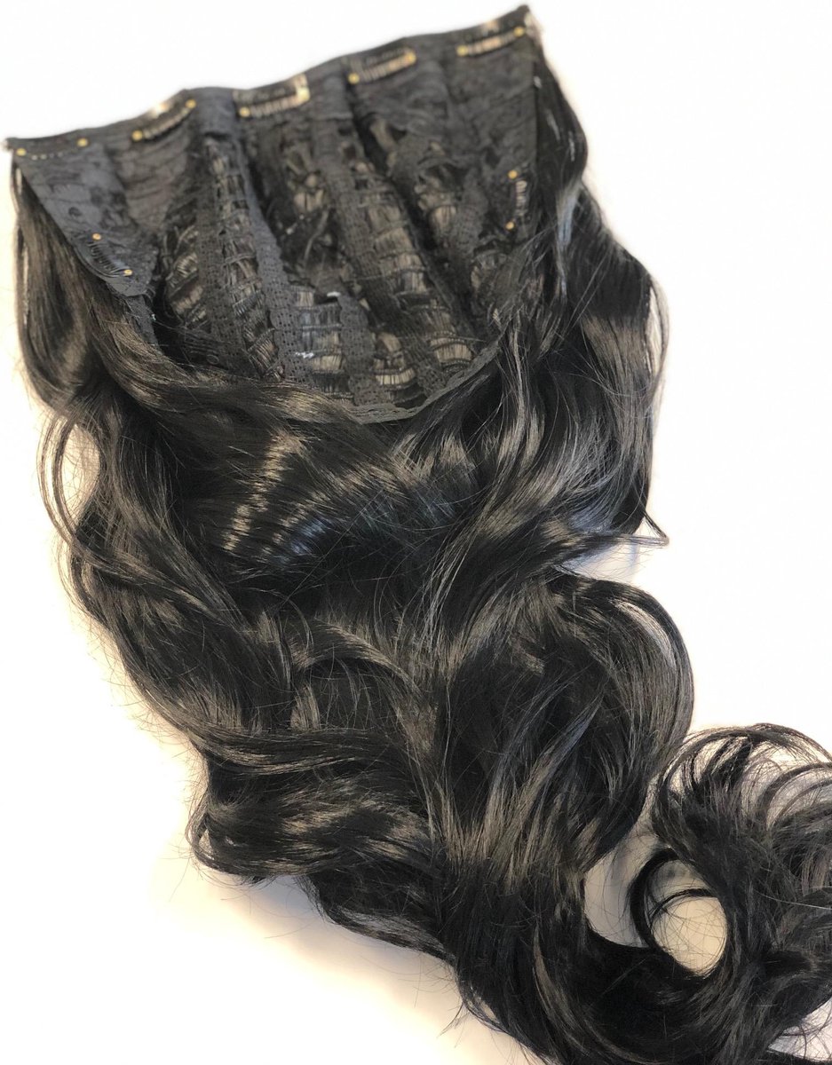 Half Wig Human Hair echt haar clip in extensions pruik 120gram 50cm donkerbruin