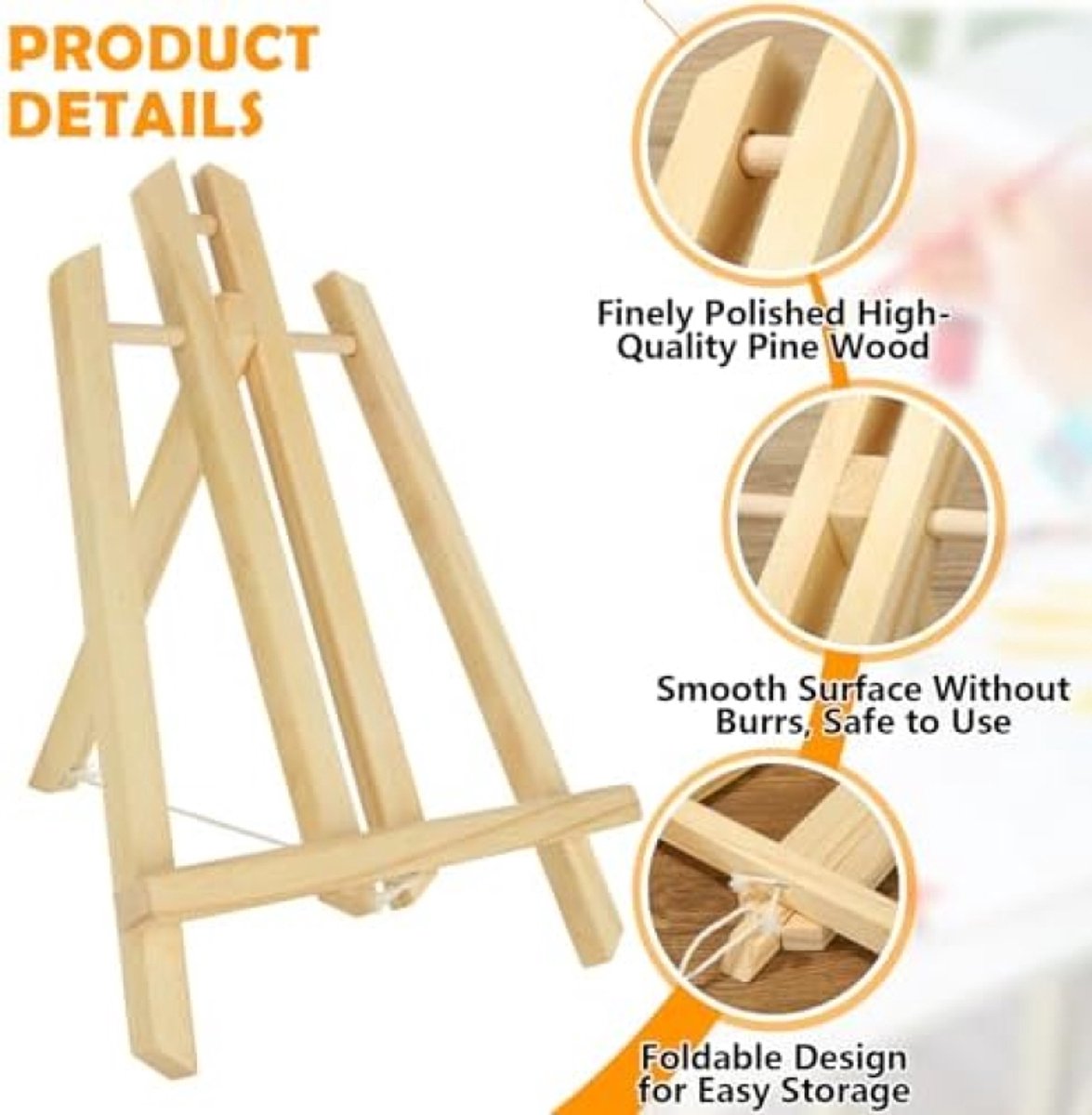   6-delige houten schildersezelset - Verstelbare tafelezels voor kunstwerken