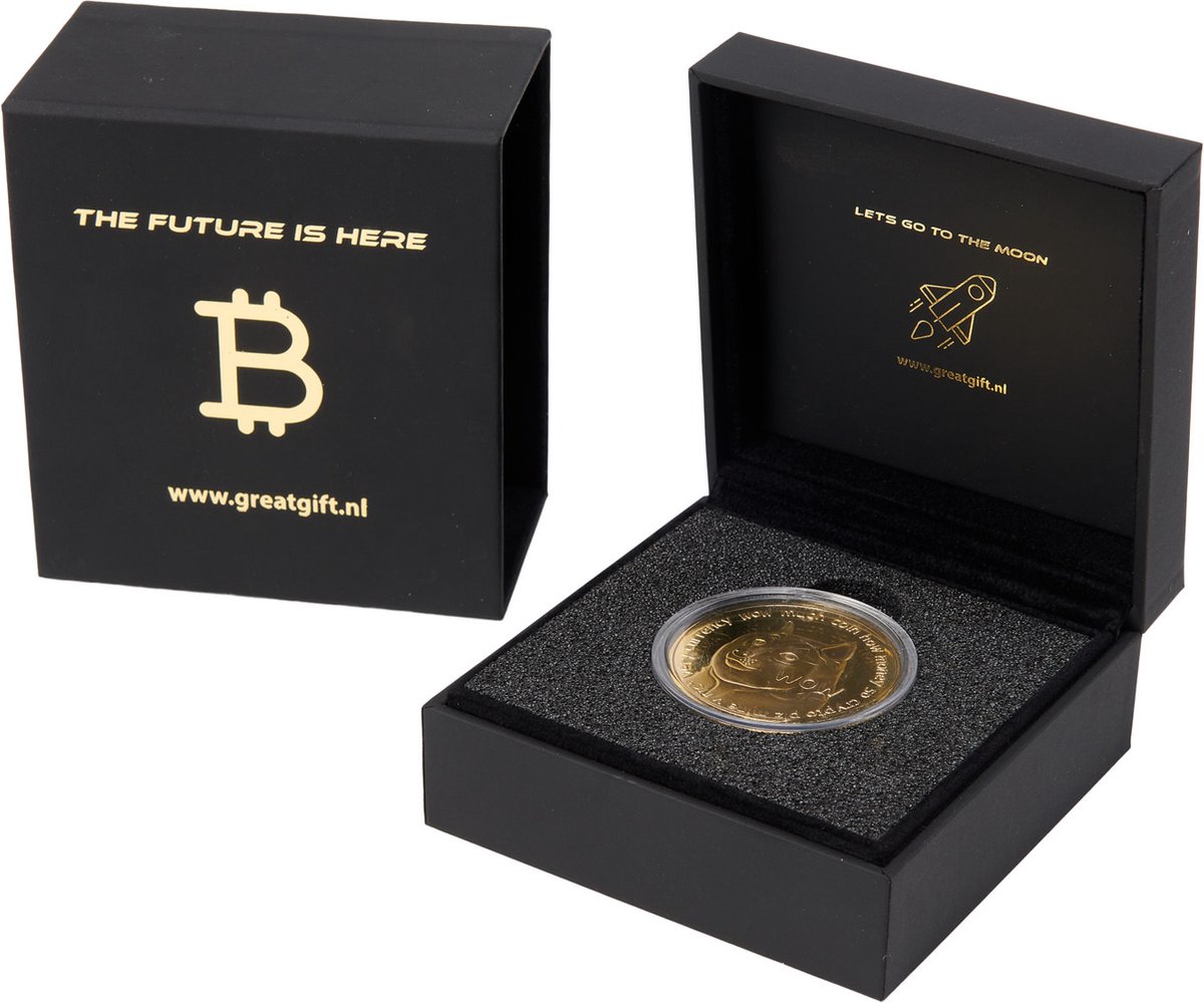 GreatGift® - Crypto Box - DogeCoin - Cadeau voor Hem & Haar - Uniek Cadeau - In Luxe Box