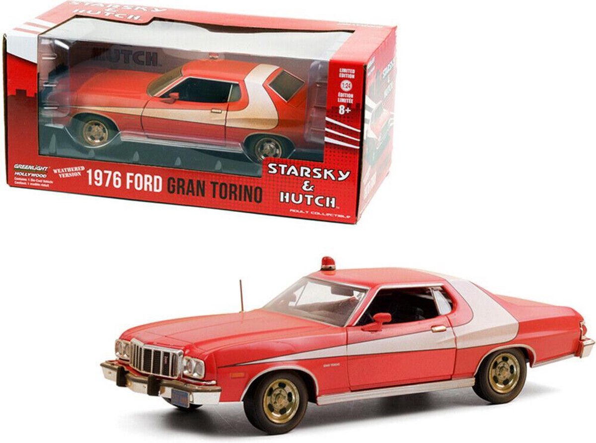 1976 Ford Gran Torino - Starsky & Hutch - Weathered Version (20 cm) 1/24 Greenlight - Modelauto - Schaalmodel - Model auto - Miniatuurauto - Miniatuur autos