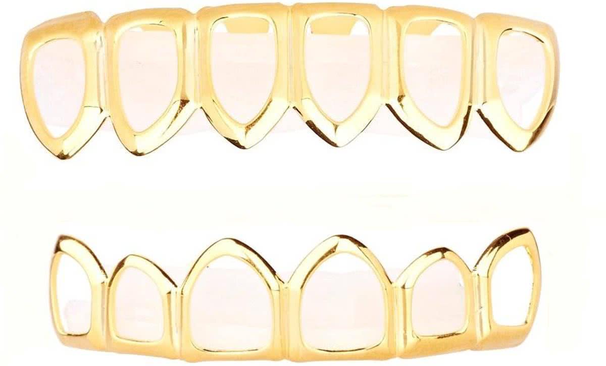 GRILLZSHOP GRILLZ HOLLOW VOLLEDIG GOUD BOVENKANT & ONDERKANT