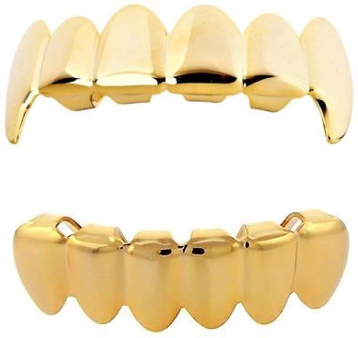 GRILLZSHOP GRILLZ VOLLEDIG VAMPIRE GOUD BOVENKANT & ONDERKANT