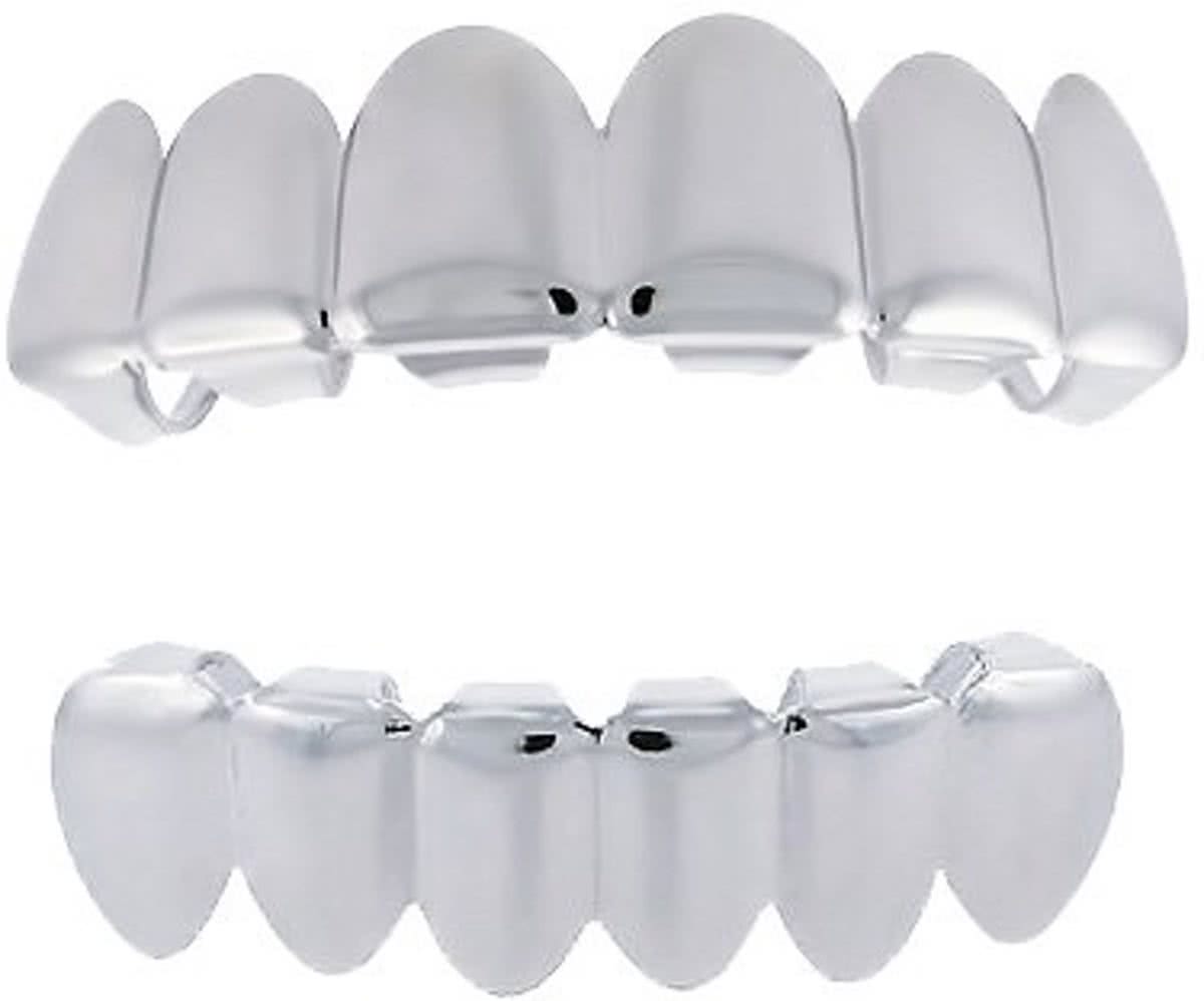 GrillzShop Grillz Volledig Zilver (One size fits all) bovenkant & onderkant