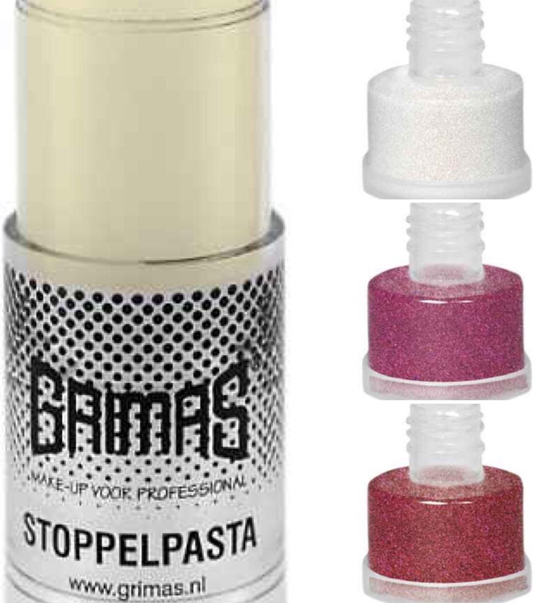 Grimas - Polyglitter - Parelmoer Rood - Rood - Felrood – Stoppelpasta