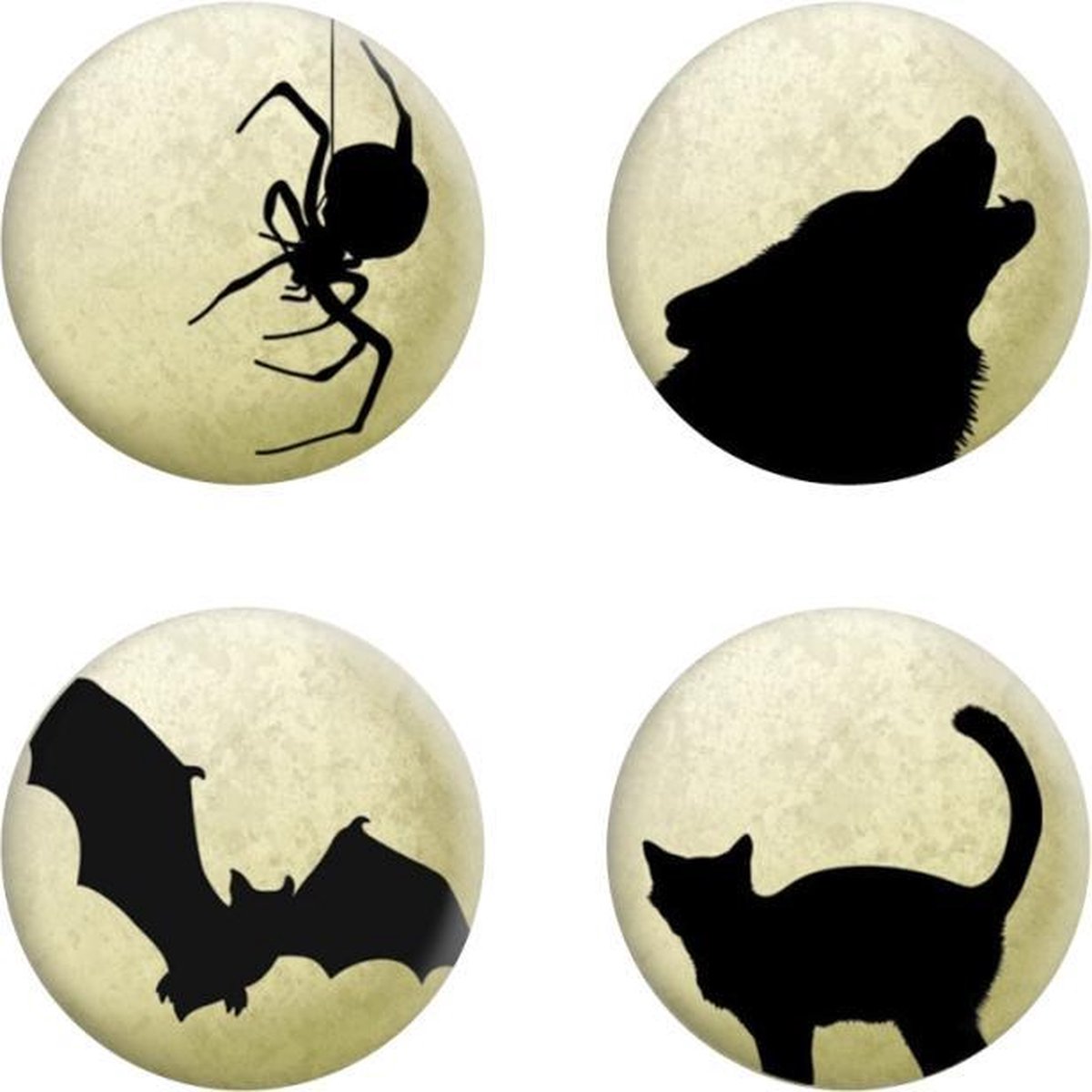 Grindstore Badge/button Moonlit Silhouettes Badge Pack Creme