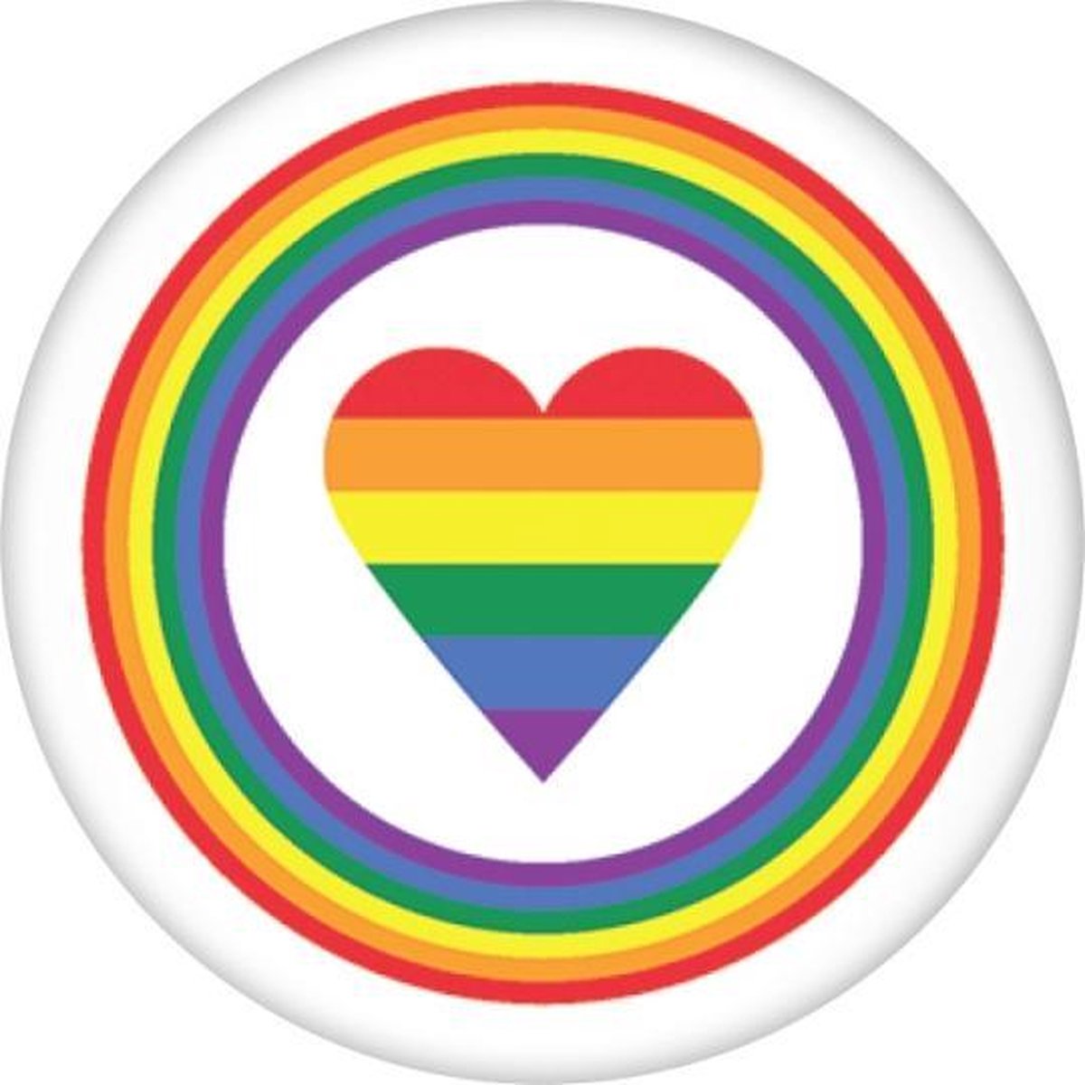 Grindstore Badge/button Rainbow Pride Badge Wit