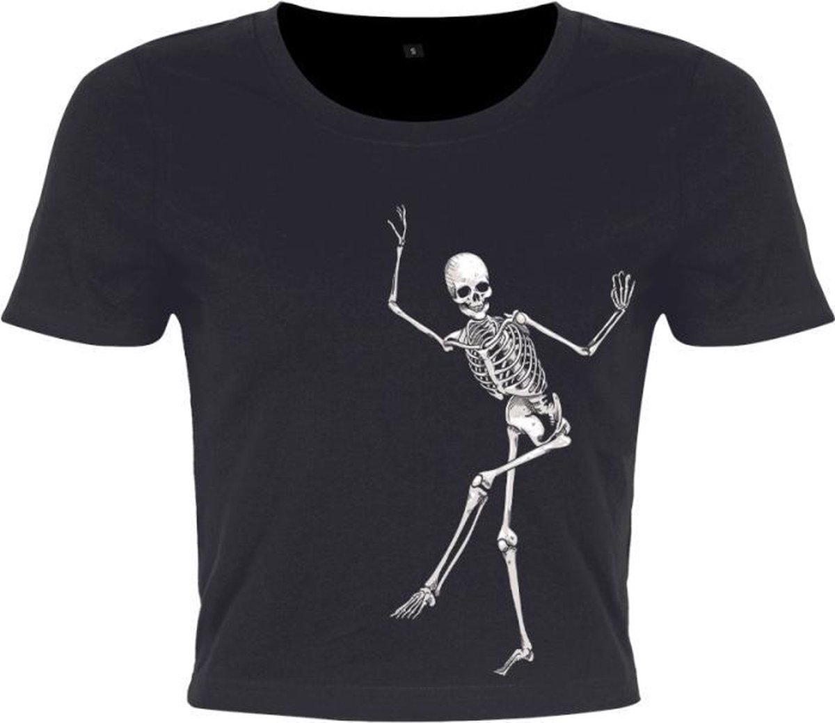 Grindstore Crop top -L- Dancing Skeleton Zwart