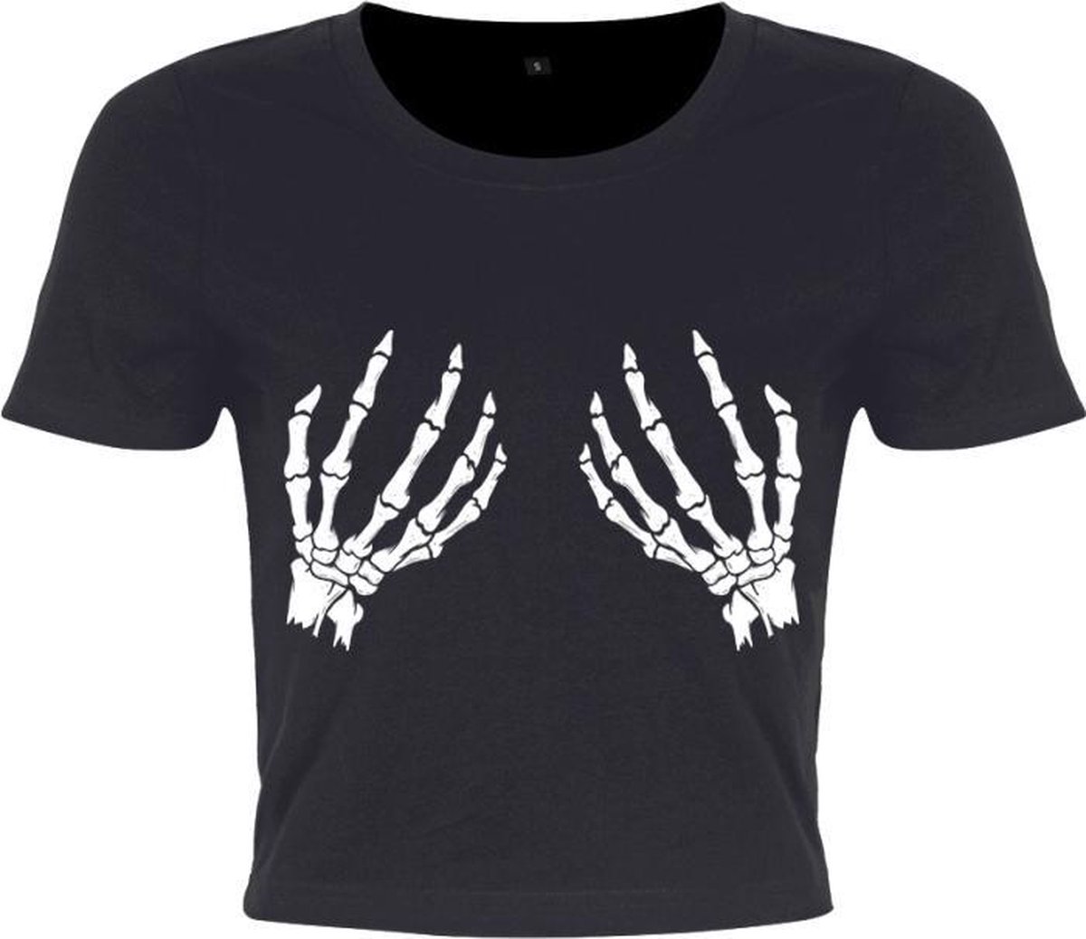 Grindstore Crop top -M- Spooky Touch Zwart