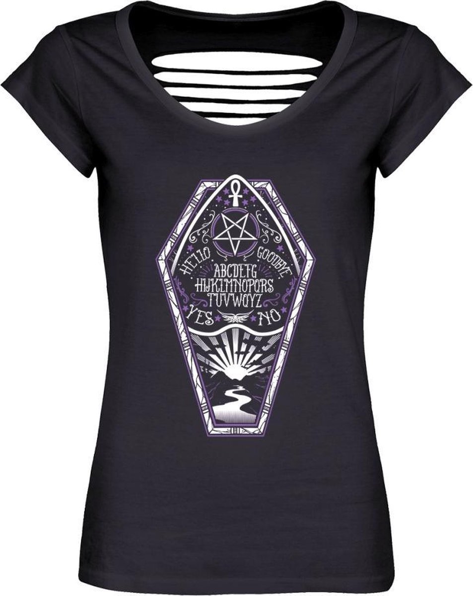 Grindstore Dames Tshirt -XS- Ouija Coffin Zwart