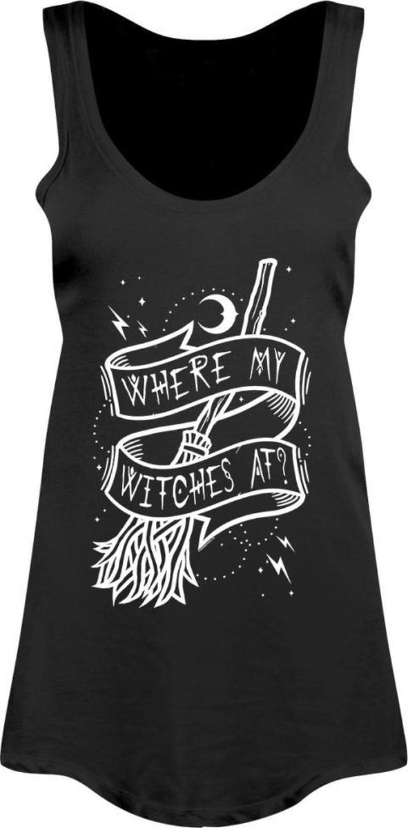 Grindstore Mouwloze top -S- Where My Witches At? Zwart