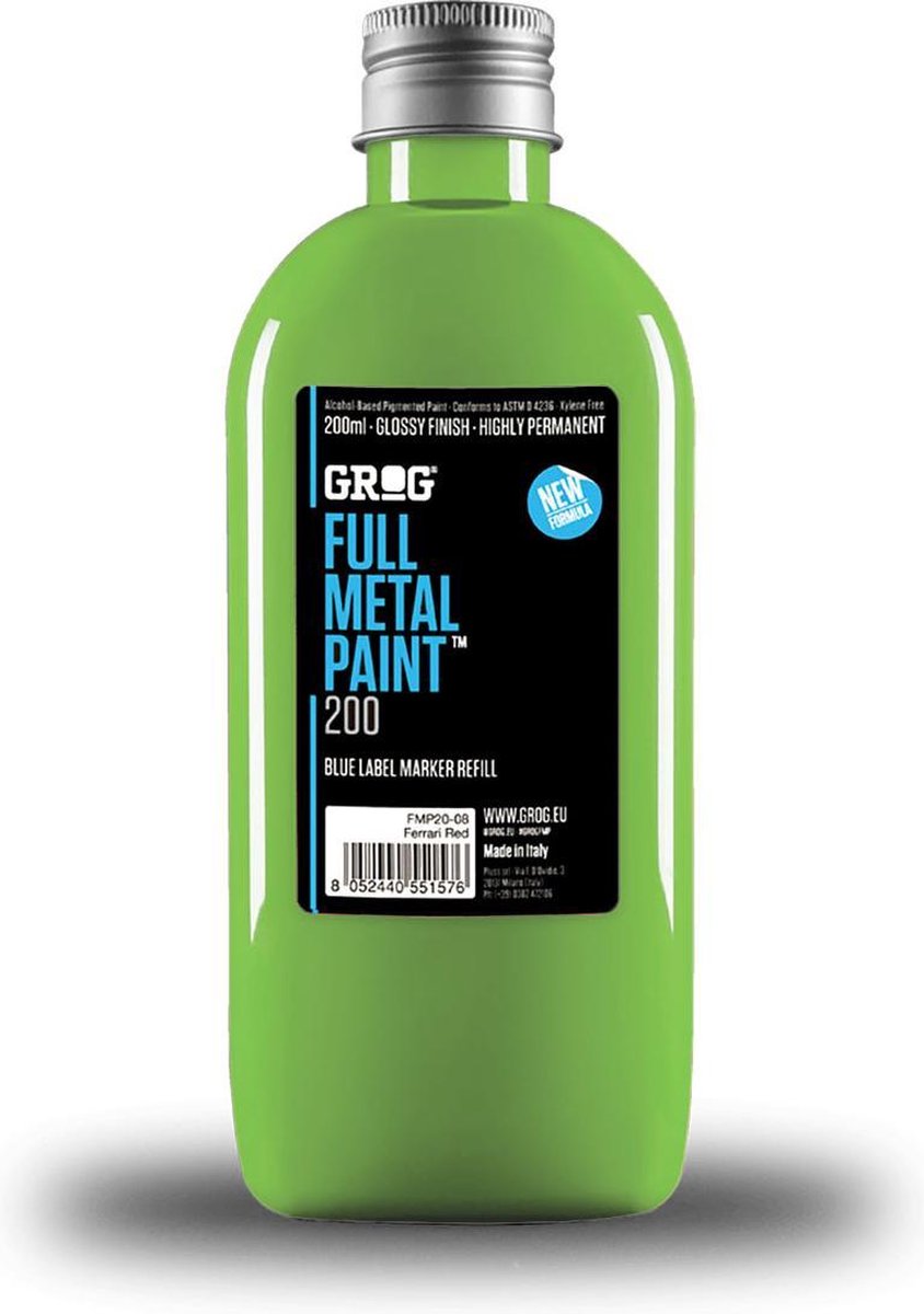 Grog Full Metal 200ml Navul Inkt - Laser Green