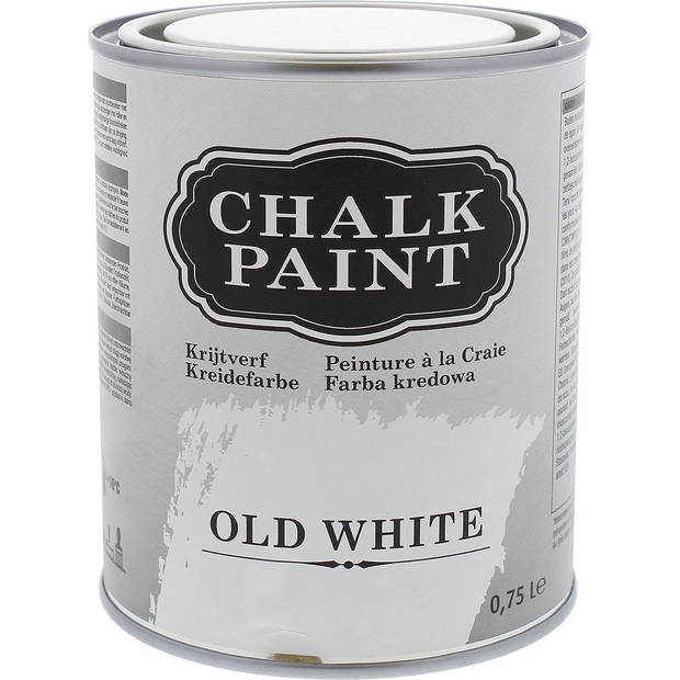 Krijtverf Chalk Paint - Old White op Waterbasis - Verf van 750 ml