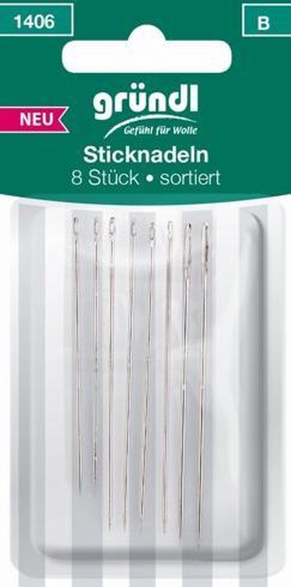 1406 Borduurnaalden met punt 8 stuks assortie