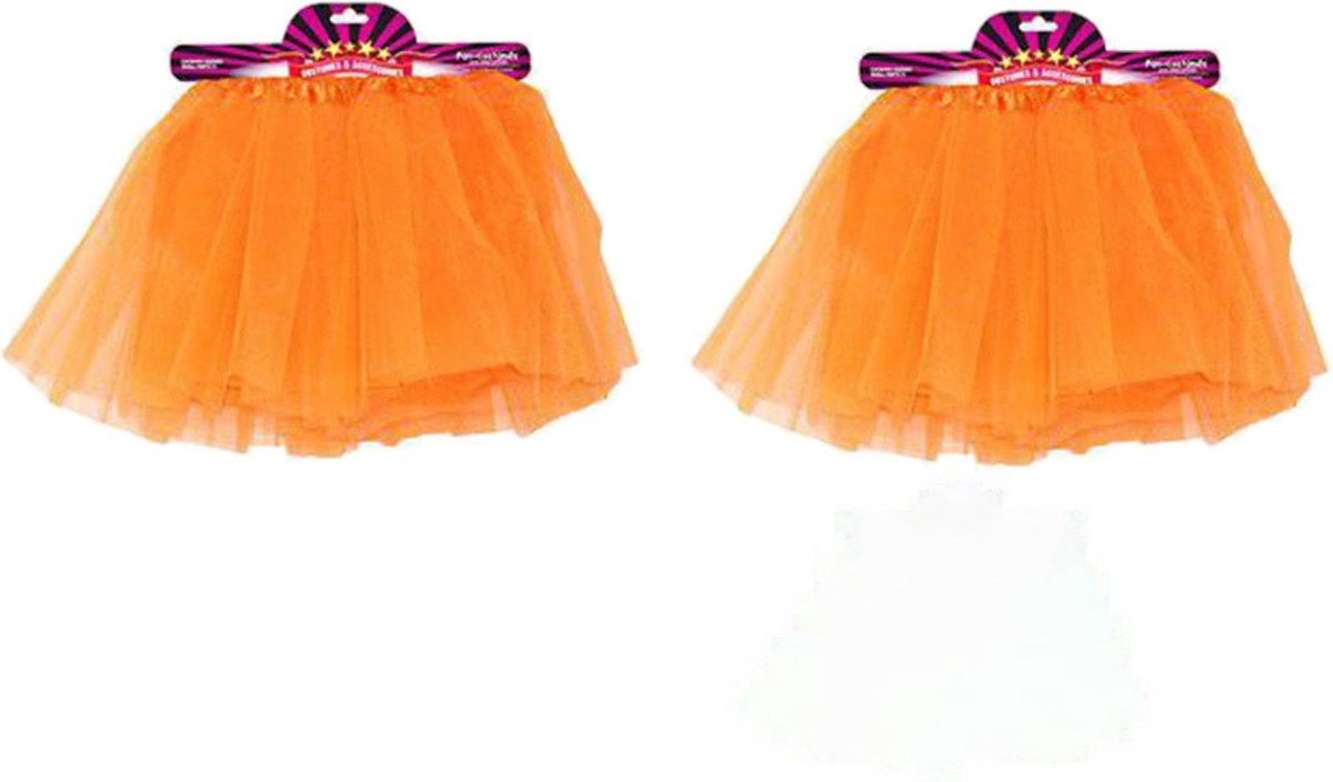 2x stuks supporters verkleed rokje tutu oranje voor dames one size