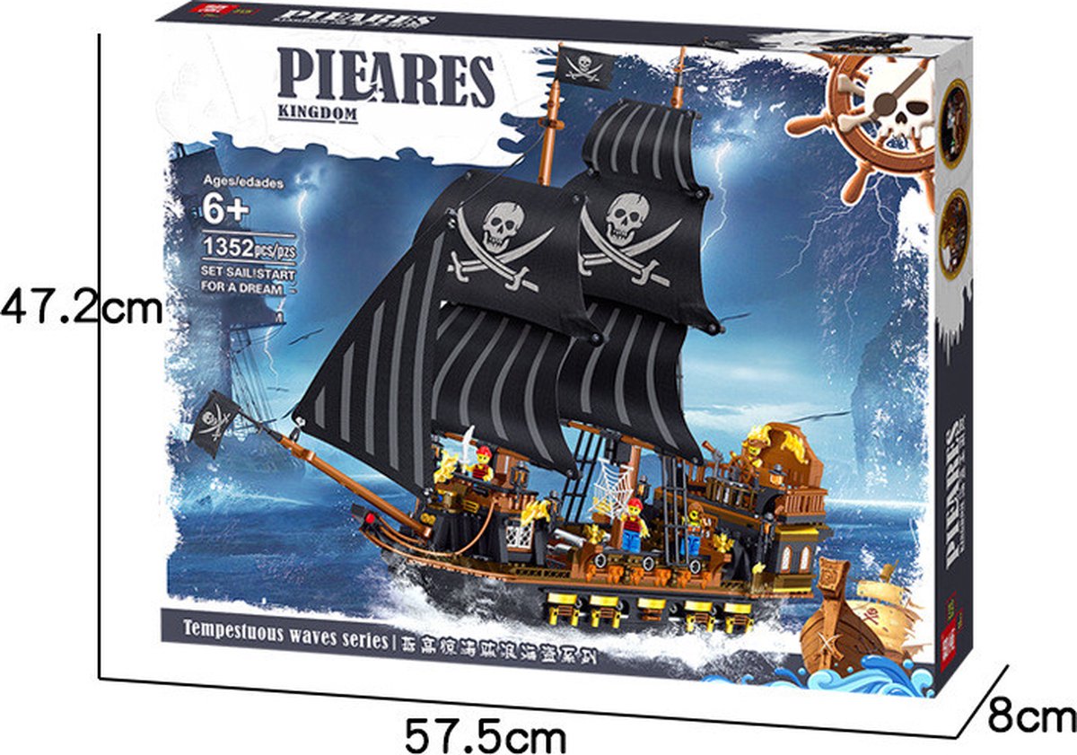 Piratenschip – Pirate Kingdom – 1352 onderdelen - Educatief speelgoed – Piratenschip - Educatie Speelgoed - Intellectuele ontwikkeling