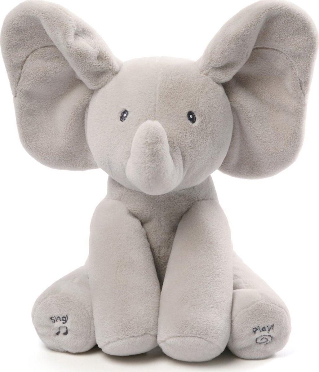 Baby GUND - Geanimeerde Flappy De Olifant - Knuffel - Grijs - 30,5 cm - Frans Gesproken