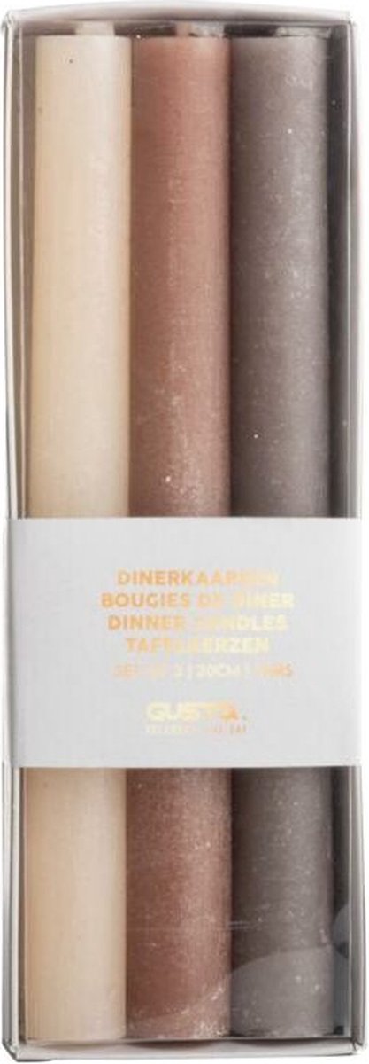 Gusta dinerkaarsen gentle 20cm -  Was - Ø 2,4 centimeter x 20 centimeter