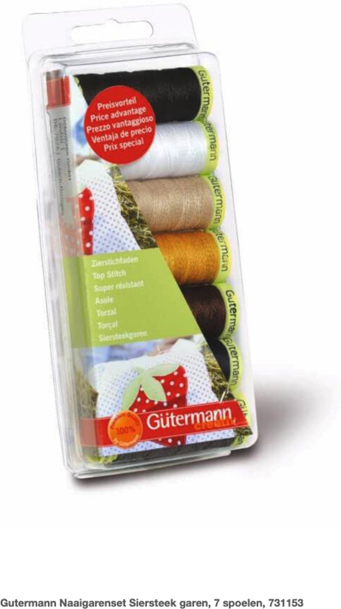 Gutermann Naaigarenset Siersteek garen, 7 spoelen, 731153