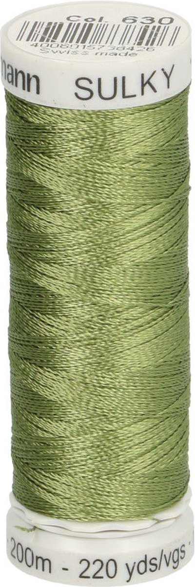 GÜTERMANN SULKY RAYON NR.40 4 ROLLETJES X 200M - 0630 GROEN