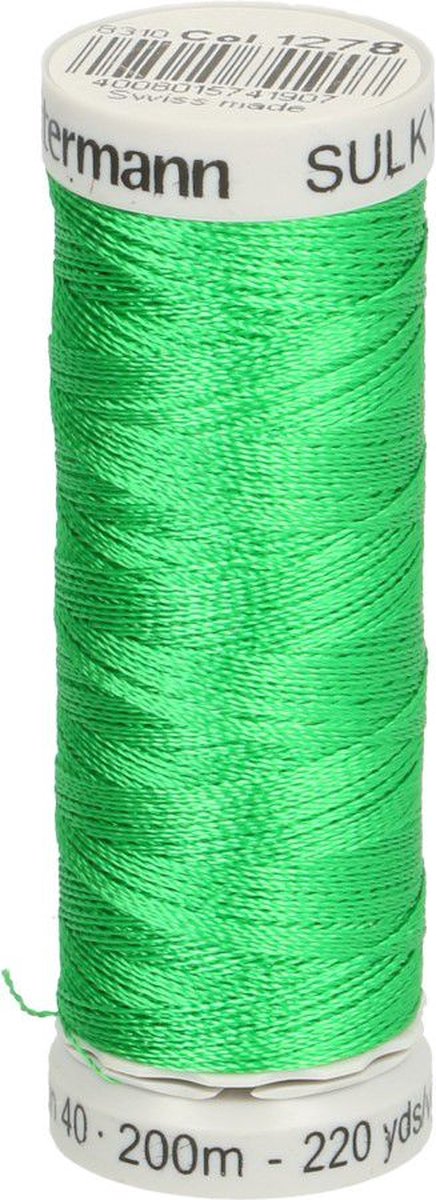 GÜTERMANN SULKY RAYON NR.40 5 ROLLETJES X 200M - 1278 Groen