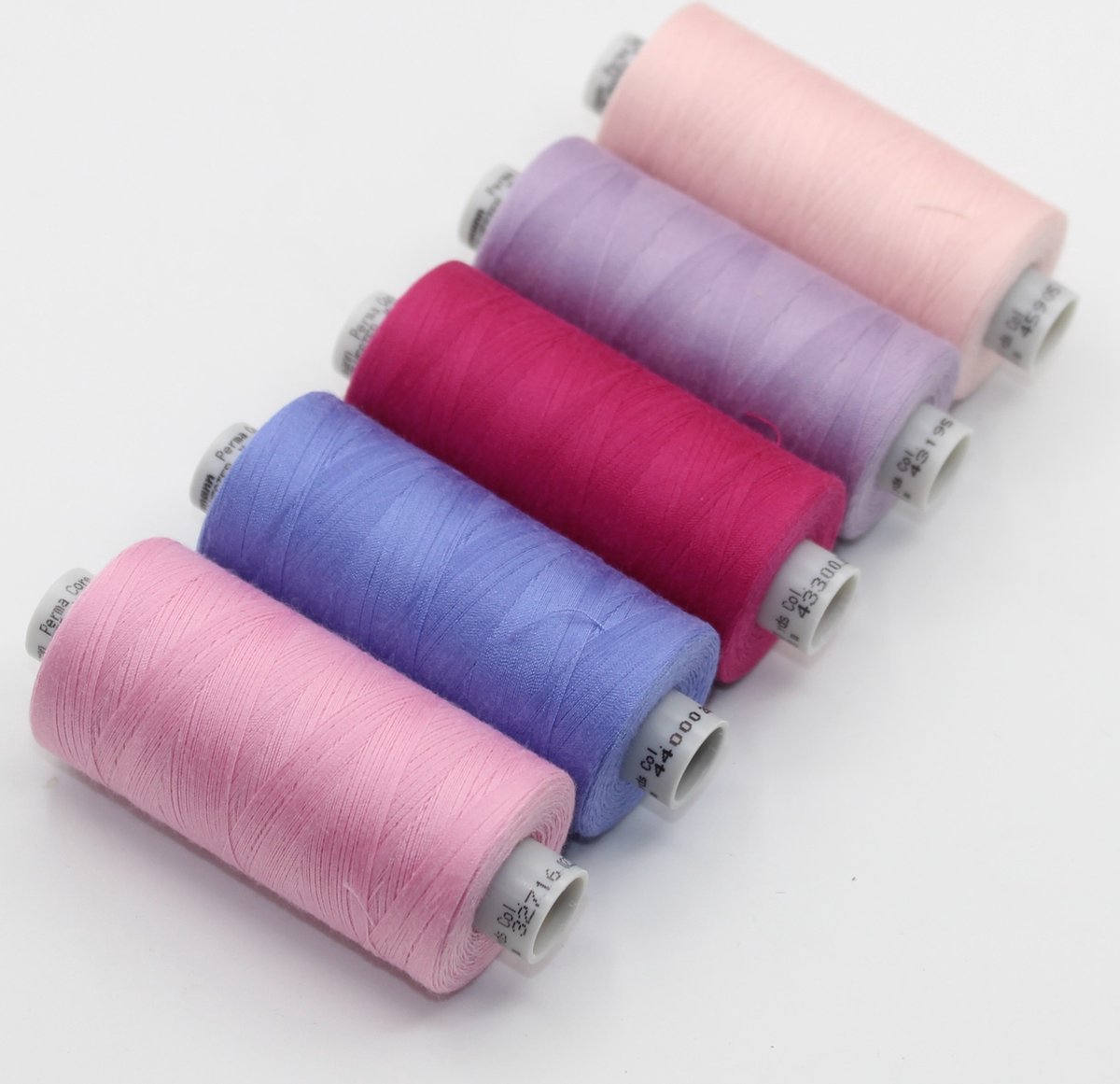 LOT van 5 Bobijntjes POLYESTER GAREN van Hoge Kwaliteit GUTERMAN PERMACORE (Professionele Kwaliteit) 5 x 1000 Meter, ROZE