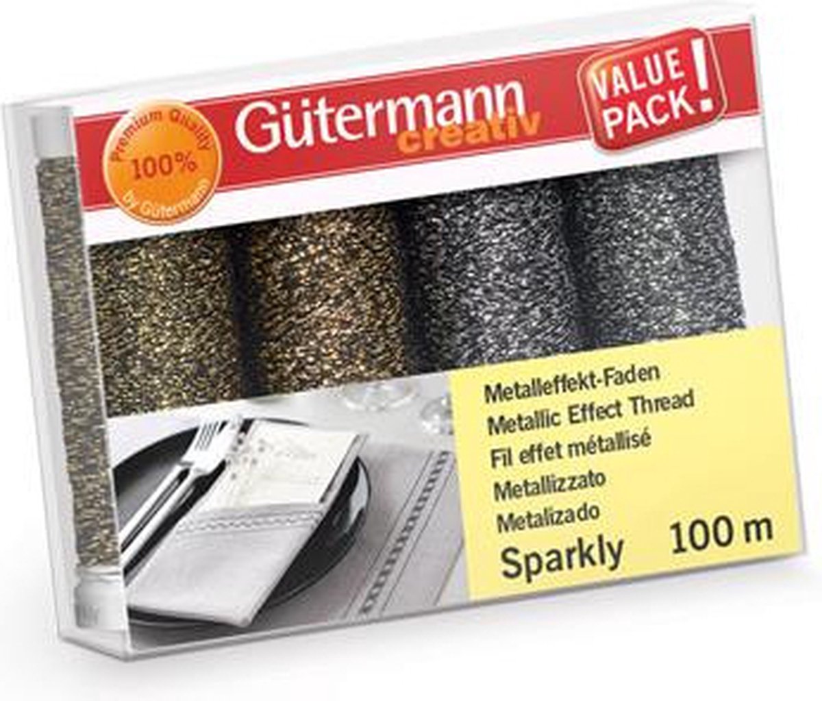 Col. 1 Sparkly Metallic Effect Naaigaren set Güttermann