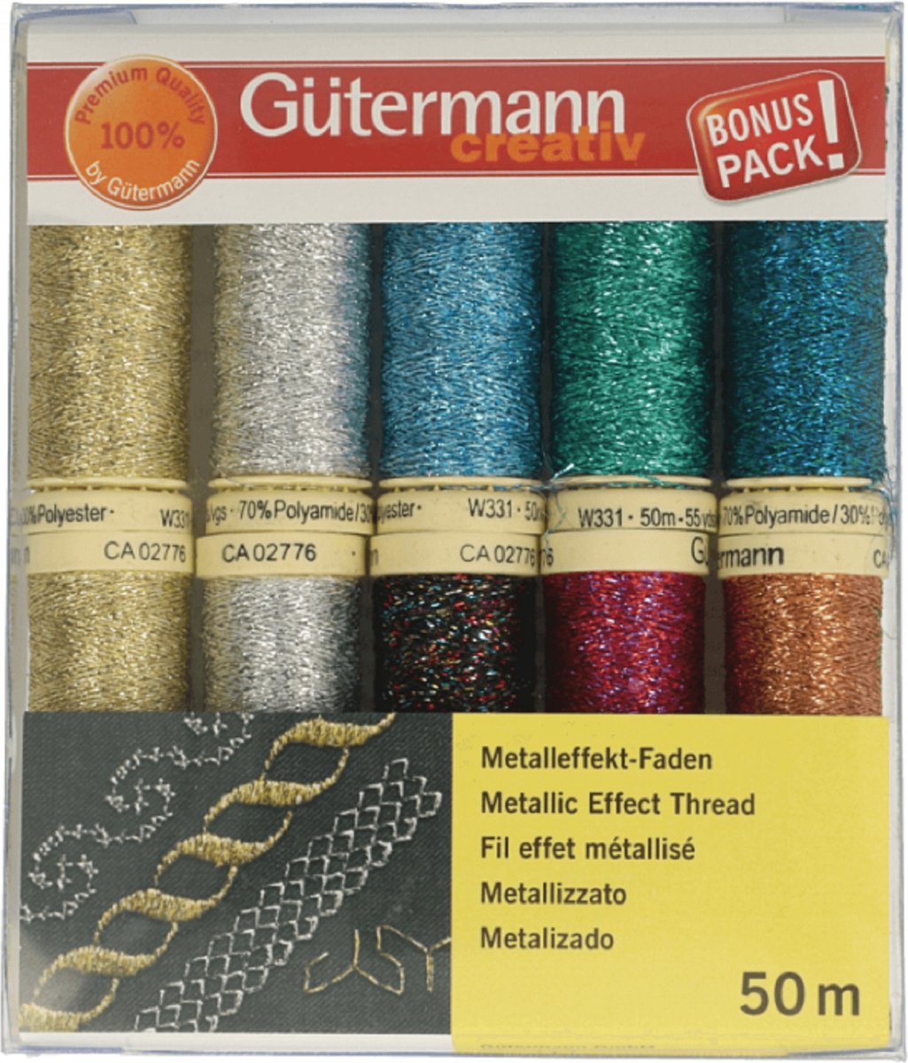 GÜTERMANN NAAIGARENSET METALLIC 10X50M