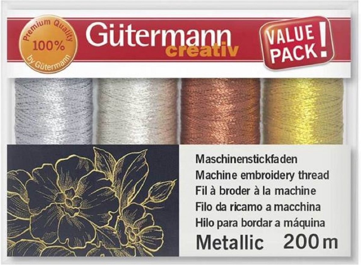 GÜTERMANN NAAIGARENSET METALLIC 4X200M