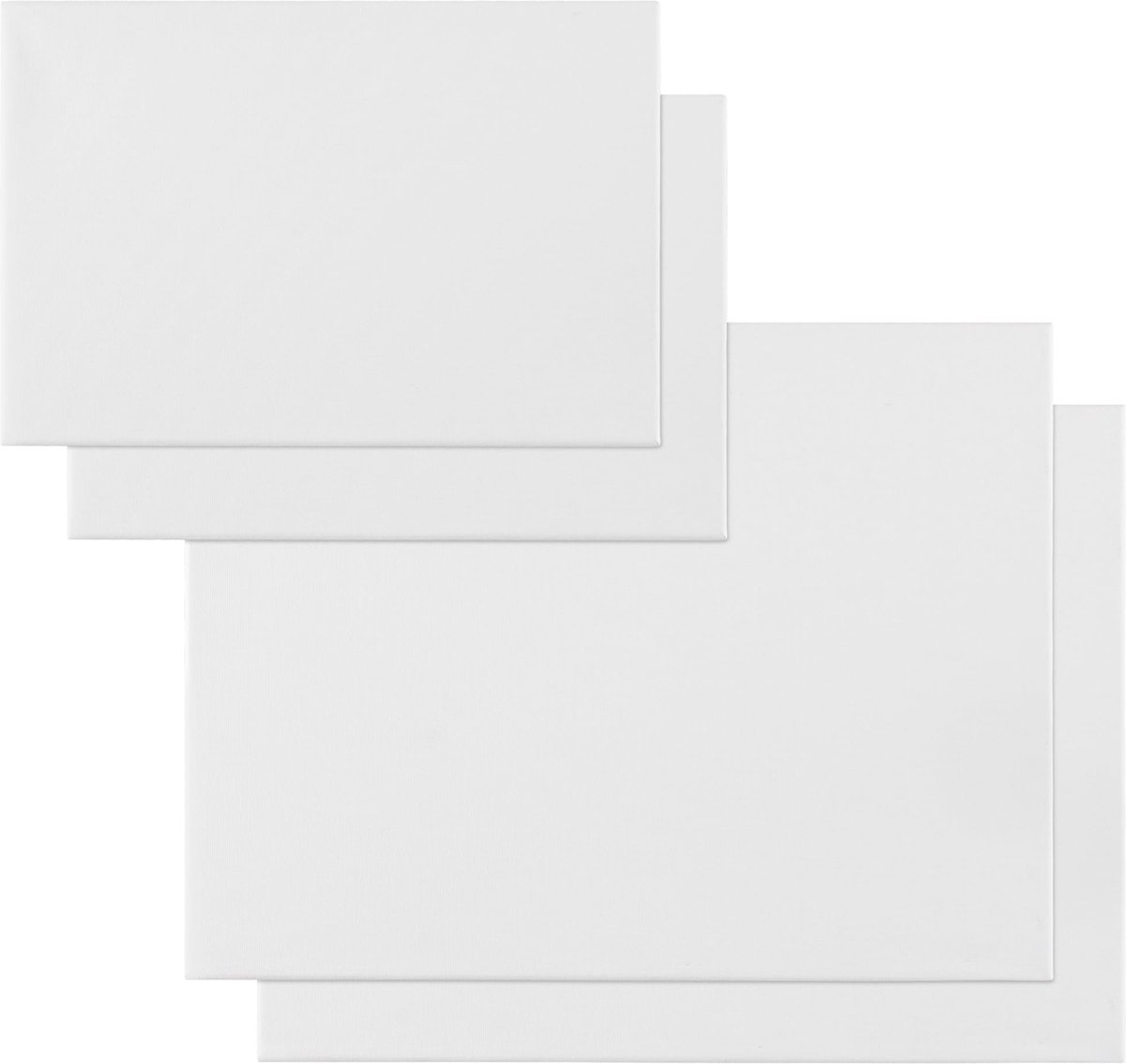H&S blanco schildersdoek set van 4 - 20 x 30 cm en 30 x 40 cm - Canvassen met frame - Voor acrylverf olieverf en aquarelverf - Bespannen canvas doek