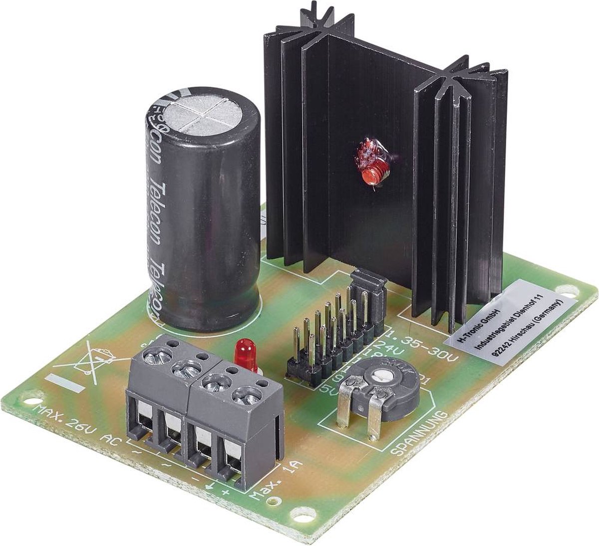 Netvoedingsmodule Module H-Tronic Ingangsspanning (bereik): 5 - 26 V/AC Uitgangsspanning (bereik): 1.35 - 30 V/DC