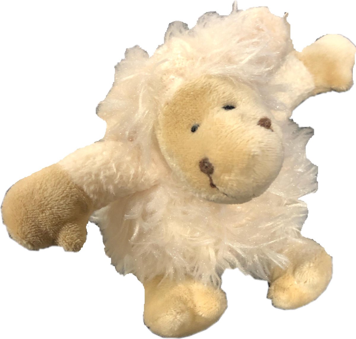 Knuffeltje Schaap - Schaapje Knuffel kinderen baby dieren honden - Wit 14 cm