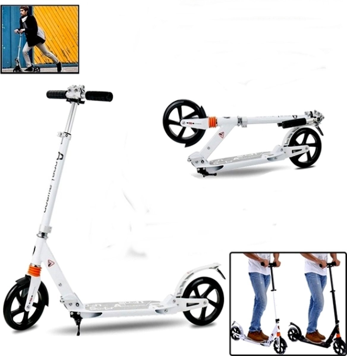 URBAN SCOOTER Opvouwbare step voor kinderen en volwassenen - Belastbaar tot circa 100 kg - wit