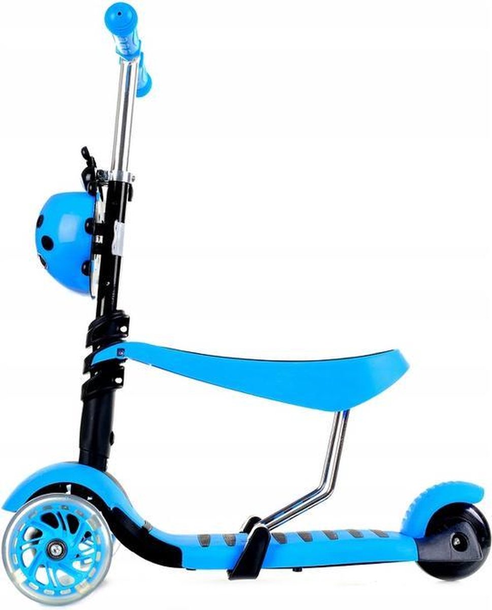 Mini Scooter - Zadel Step Met 3 Wielen - Driewieler - LED Wielen - Blauw