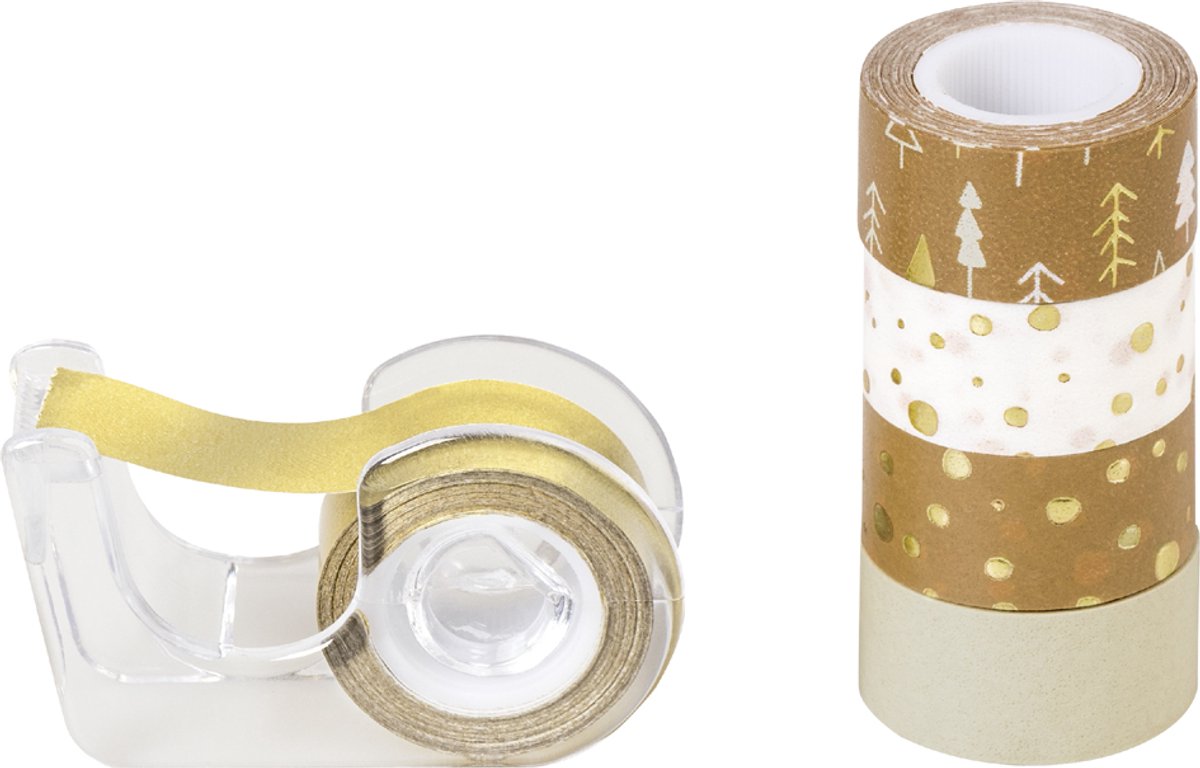   deco-tape Mini Bomen, goud / naturel