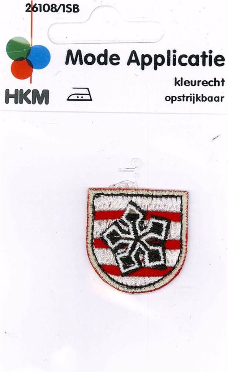 HKM APPLICATIE SNEEUWVLOK WIT-ROOD OPSTRIJKBAAR - 5 STUKS. 3 X 3 CM.