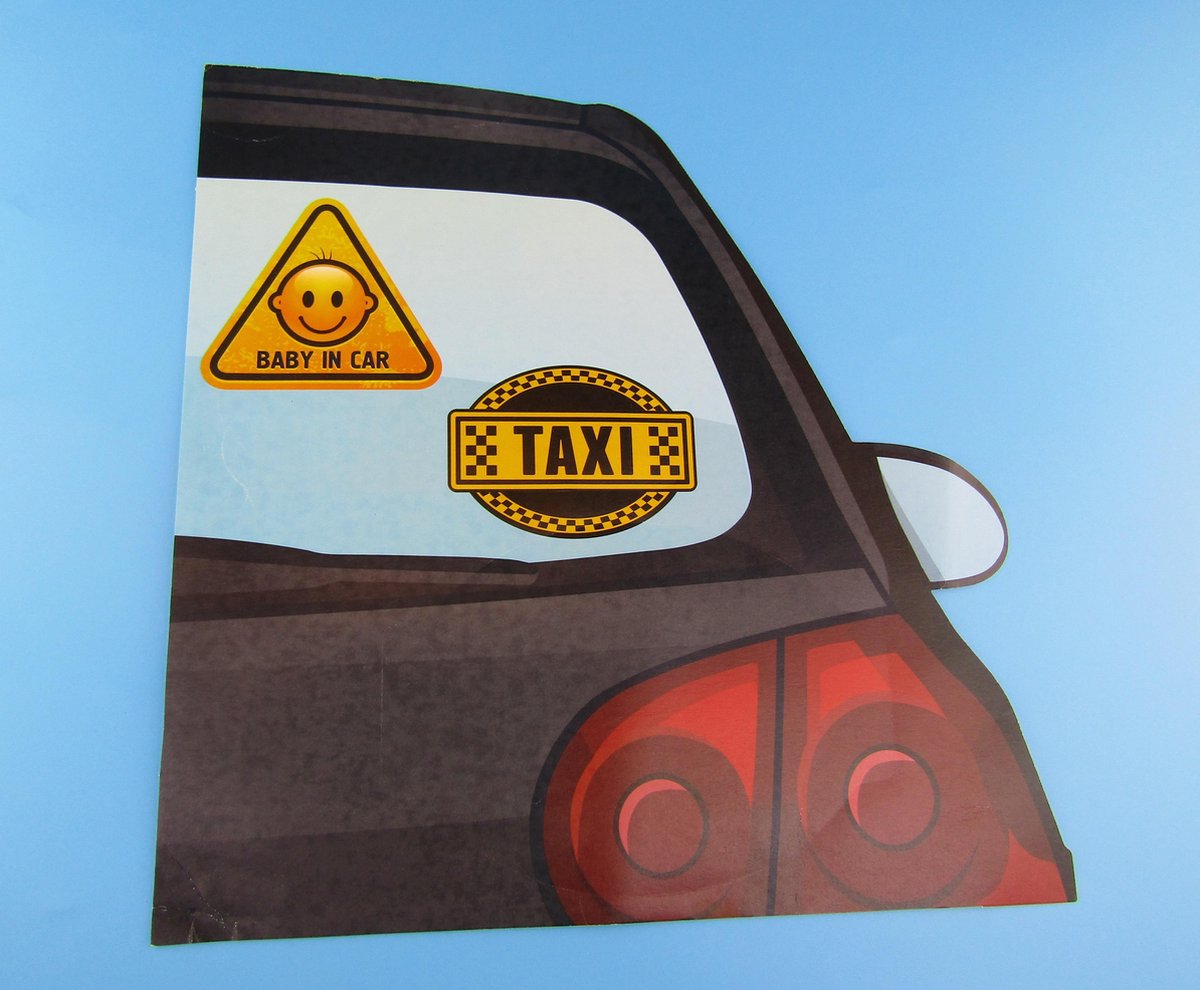 Autoraam sticker - Taxi - Baby in car - baby on board - Auto stickers - stickers