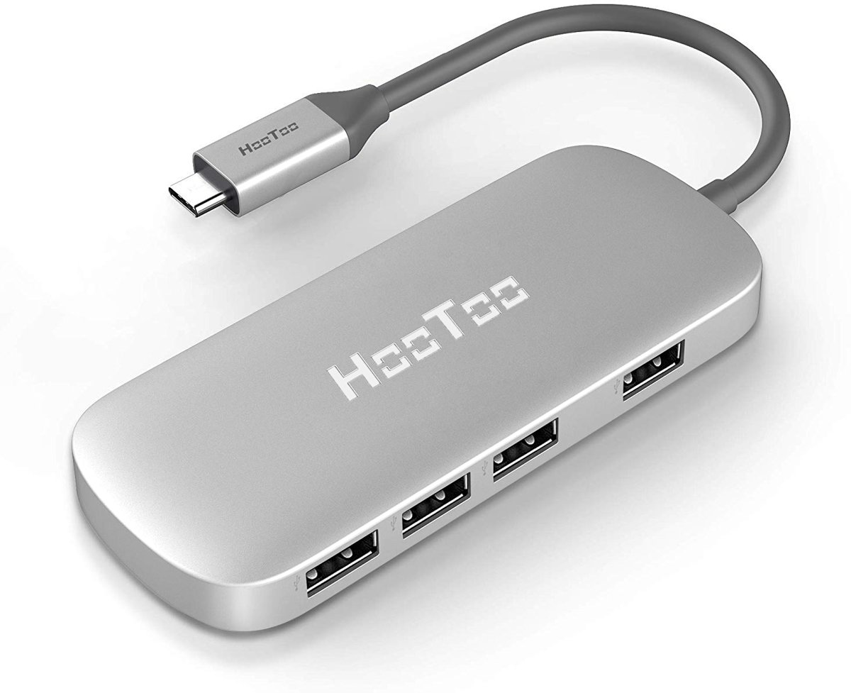 HT-UC006 USB C Hub, HooToo Type C Adapter Hub with 4 USB 3.0 Ports for New MacBook Pro 2016, New MacBook 12-Inch with Type C Plug and Other USB C Laptop