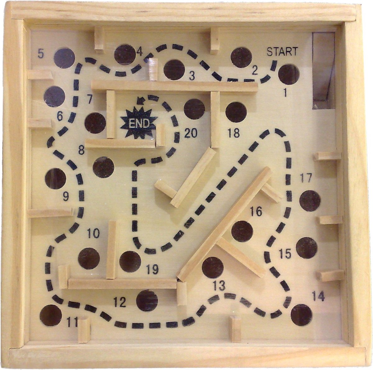 Labyrinth hout blank klein 12,5x12,5 cm.