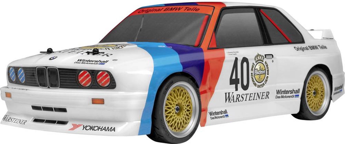 HPI Racing RS4 SPORT 3 BMW M3 E30 Warsteiner 1:10 RC auto Elektro Toerwagen 4WD RTR 2,4 GHz Incl. accu, oplader en batt