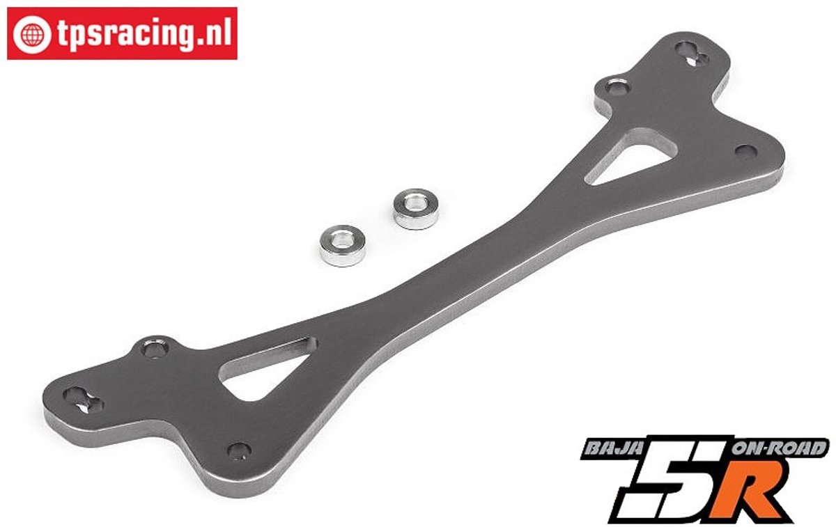 HPI115759 Schokdemper strip achter boven 5R, (gun metal), 1 st.