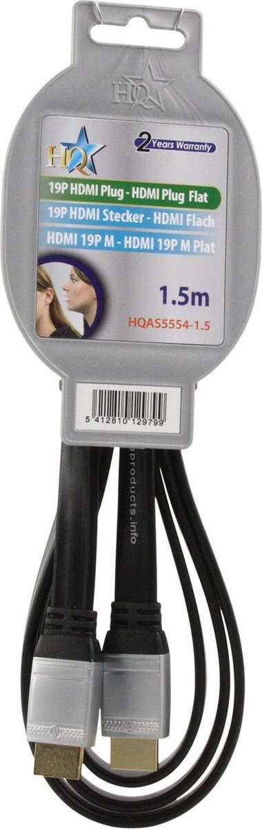 HQ - 1.3 High Speed HDMI kabel - 1.5 m - Zwart