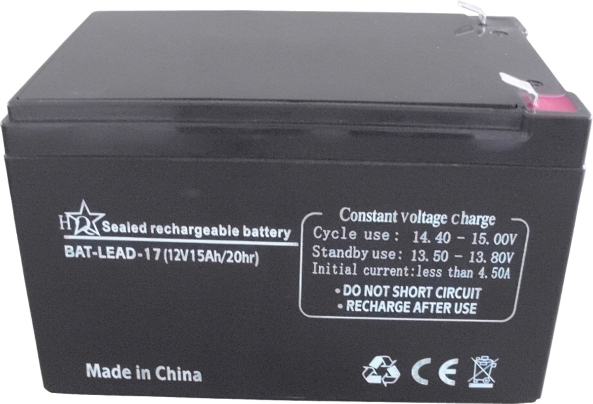 HQ BAT-LEAD-17 Lood-zuur 15000mAh 12V oplaadbare batterij/accu