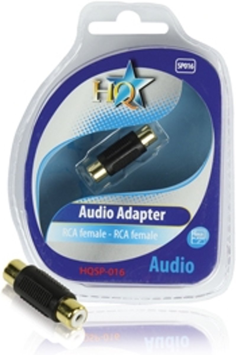 HQ RCA F/F Zwart kabeladapter/verloopstukje