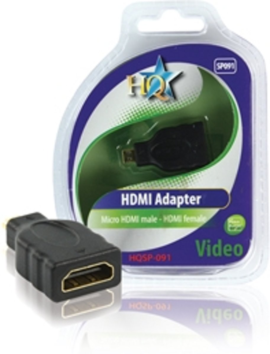 HQ SP-091 HDMI Vrouwelijk HDMI Micro Connector Zwart kabeladapter/verloopstukje