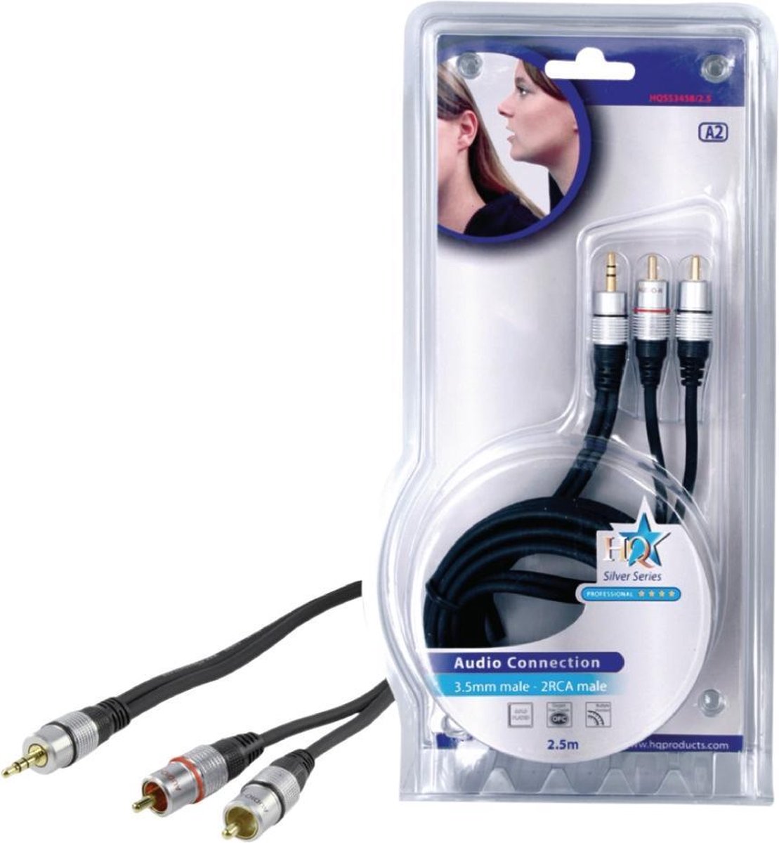 Hq Hqss3458/2.5 Hoge Kwaliteit Audio Kabel 2,50 M