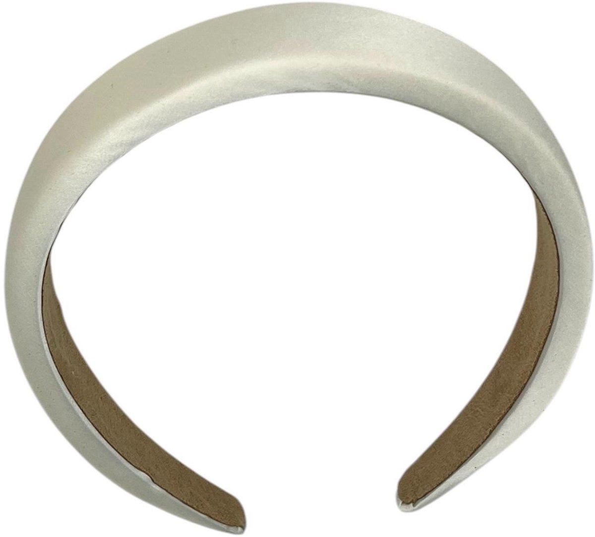 Diadeem - stof - haarband - ivoor - zacht glimmend